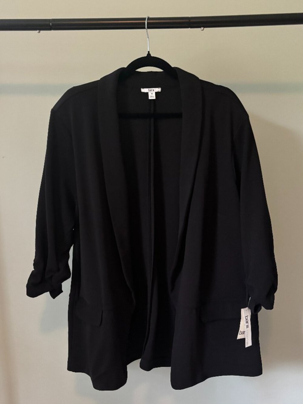 Bar III Black Open Front Blazer 3/4 Sleeve 3X NWT - Picture 1 of 7